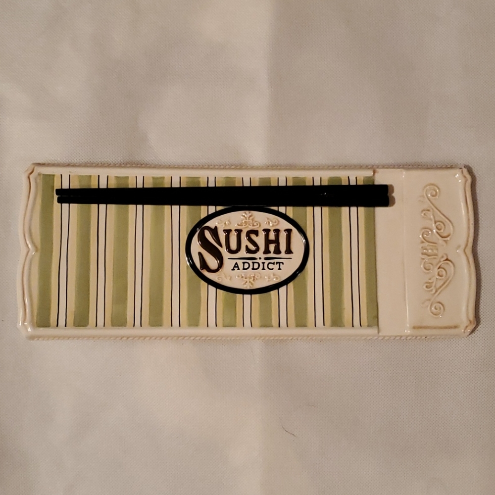 Ceramic Sushi Tray with chopsticks